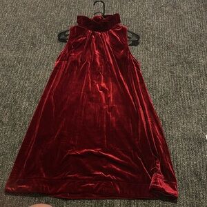 Red velvet dress
